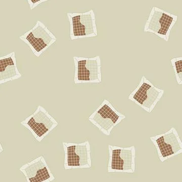 Seamless pattern beverage teabag cartoon vector Stock Illustration