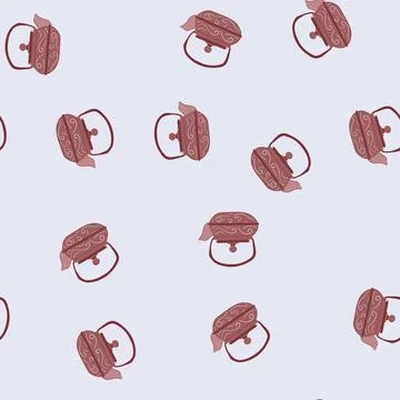 Seamless pattern beverage teapot ceramic cartoon vector Stock Illustration