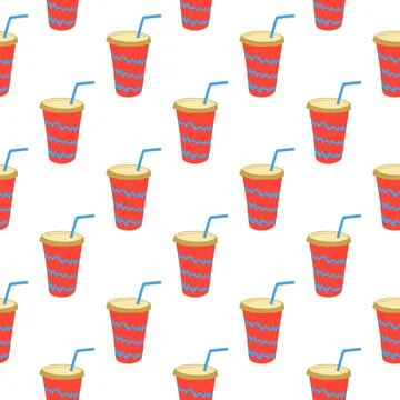 Seamless pattern with beverages Stock Illustration