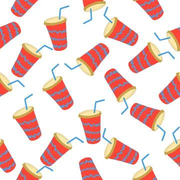 Seamless pattern with beverages Stock Illustration