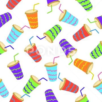 Seamless pattern with beverages Illustrazione stock