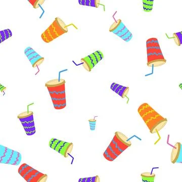 Seamless pattern with beverages Stock Illustration