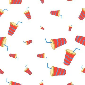 Seamless pattern with beverages Stock Illustration