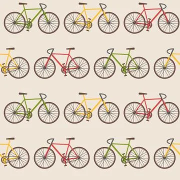 Seamless pattern with bicycles Stock Illustration