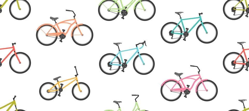 Seamless pattern with bicycles Stock Illustration