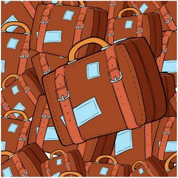 Seamless pattern big and small travel bags Stock Illustration