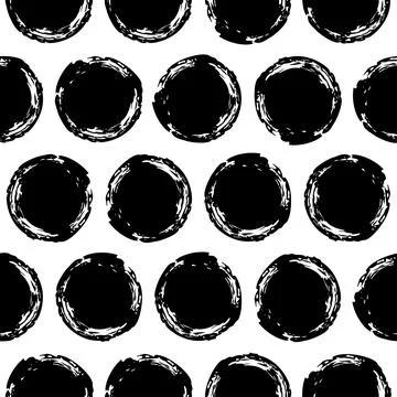 Seamless pattern with big grunge style circles Stock Illustration