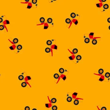 Seamless pattern big monster truck cartoon vector Stock Illustration