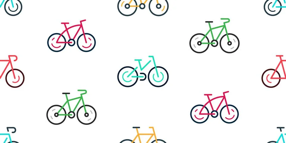 Seamless pattern with Bike Stock Illustration