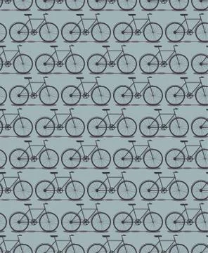 Seamless pattern bike silhouette Stock Illustration