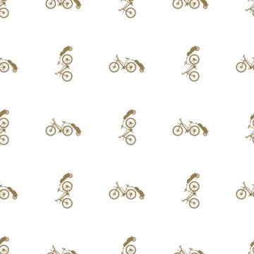 Seamless pattern bike trailer Stock Illustration