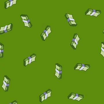 Seamless pattern bill cash stack cartoon vector Illustrazione stock