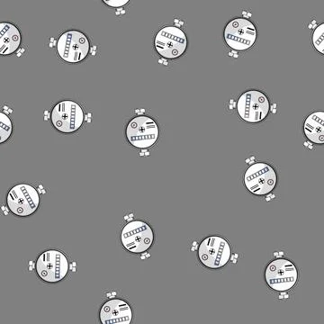 Seamless pattern billing water meter cartoon vector Stock Illustration