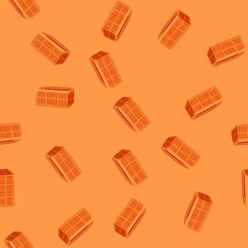 Seamless pattern bin plastic crate cartoon vector イラスト素材