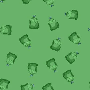 Seamless pattern bin trash bag cartoon vector Stock Illustration