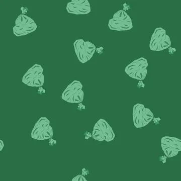 Seamless pattern bin trash bag cartoon vector Stock Illustration
