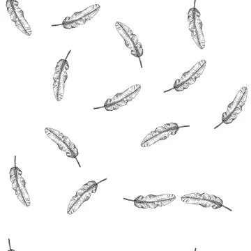 Seamless pattern biodegradable banana leaf sketch hand drawn Stock Illustration
