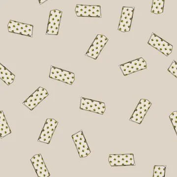 Seamless pattern biodegradable beeswax food wrap cartoon vector Stock Illustration