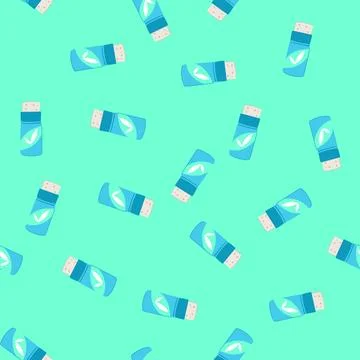 Seamless pattern biodegradable deodorant eco friendly cartoon vector Stock Illustration