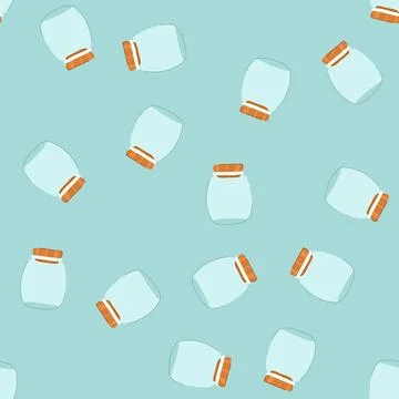 Seamless pattern biodegradable eco friendly jar cartoon vector Illustrazione stock