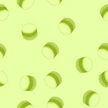 Seamless pattern biodegradable plastic bottle cap cartoon vector 스톡 일러스트