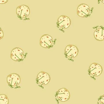Seamless pattern biodiversity grass seed bomb cartoon vector 스톡 일러스트