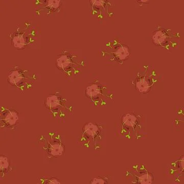 Seamless pattern biodiversity grass seed bomb cartoon vector 스톡 일러스트