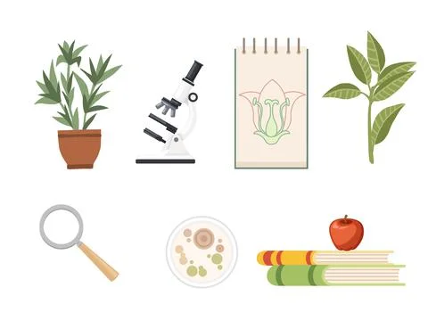 Seamless pattern Biology science courses online education concept or school Stock Illustration