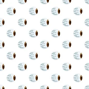 Seamless pattern with bionic eye circuit technology イラスト素材