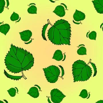 Seamless pattern with birch leaves. Stock Illustration