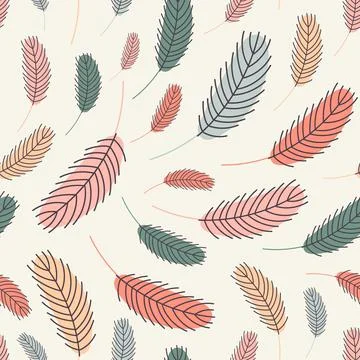 Seamless pattern of Bird feathers. Easter pattern Illustrazione stock