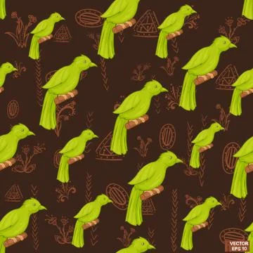 Seamless pattern with a bird. Иллюстрация