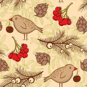 Seamless pattern with birds Stock Illustration