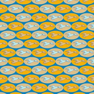 Seamless pattern with birds silhouettes Stock Illustration