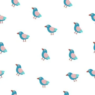Seamless pattern with birds for textiles Illustrazione stock