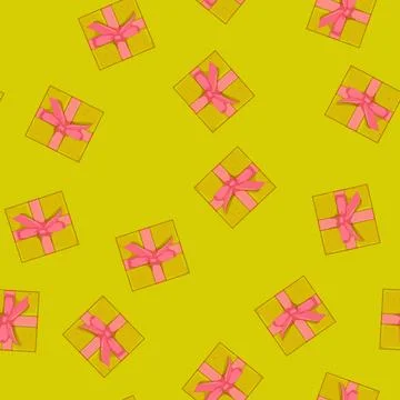 Seamless pattern birthday gift box cartoon vector 스톡 일러스트