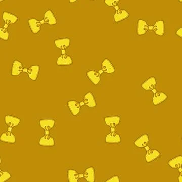 Seamless pattern birthday gold bow cartoon vector Illustrazione stock