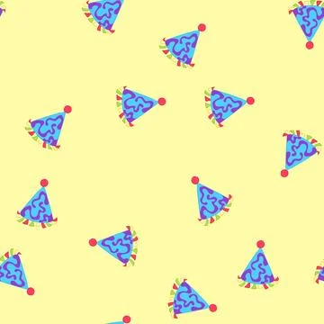Seamless pattern birthday party hat cartoon vector Stock Illustration