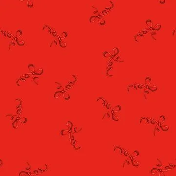 Seamless pattern birthday red bow ribbon cartoon vector 스톡 일러스트