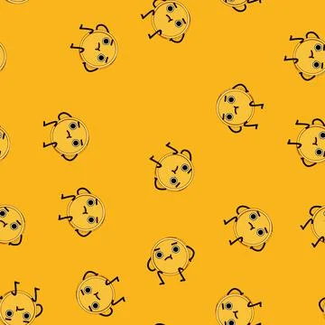 Seamless pattern bit coin character cartoon vector イラスト素材