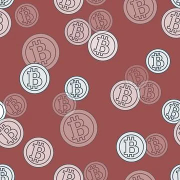 Seamless pattern with bitcoins. Finance and virtual currency. Illustrazione stock