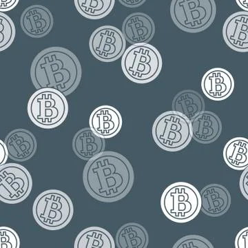 Seamless pattern with bitcoins. Finance and virtual currency. Illustrazione stock