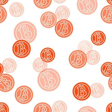 Seamless pattern with bitcoins. Finance and virtual currency. Stock Illustration