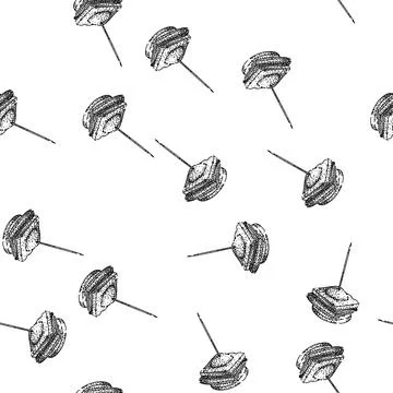 Seamless pattern bitesized canape sketch hand drawn Stock Illustration