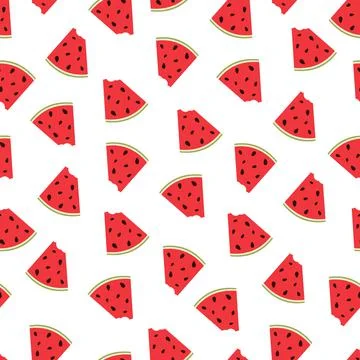 Seamless pattern bitten piece of watermelon Stock Illustration