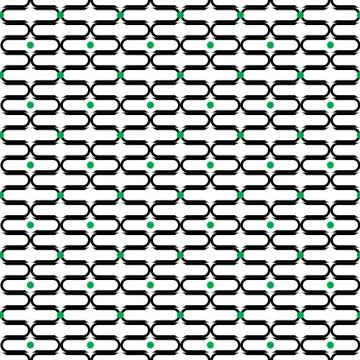 Seamless pattern with black and green shapes Stock Illustration