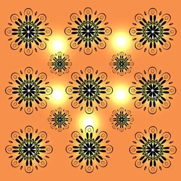 Seamless pattern black and multicolor, vector Stock Illustration