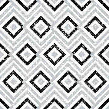 Seamless pattern with black and silver gray squares 7062 Illustrazione stock