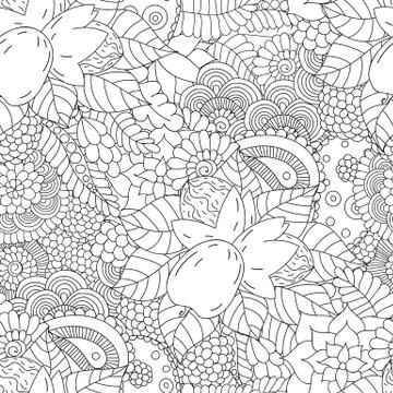 Seamless pattern black and white walnut Stock Illustration