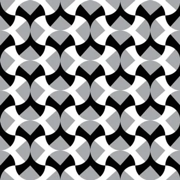 Seamless pattern with black and white geometric shapes Stock Illustration